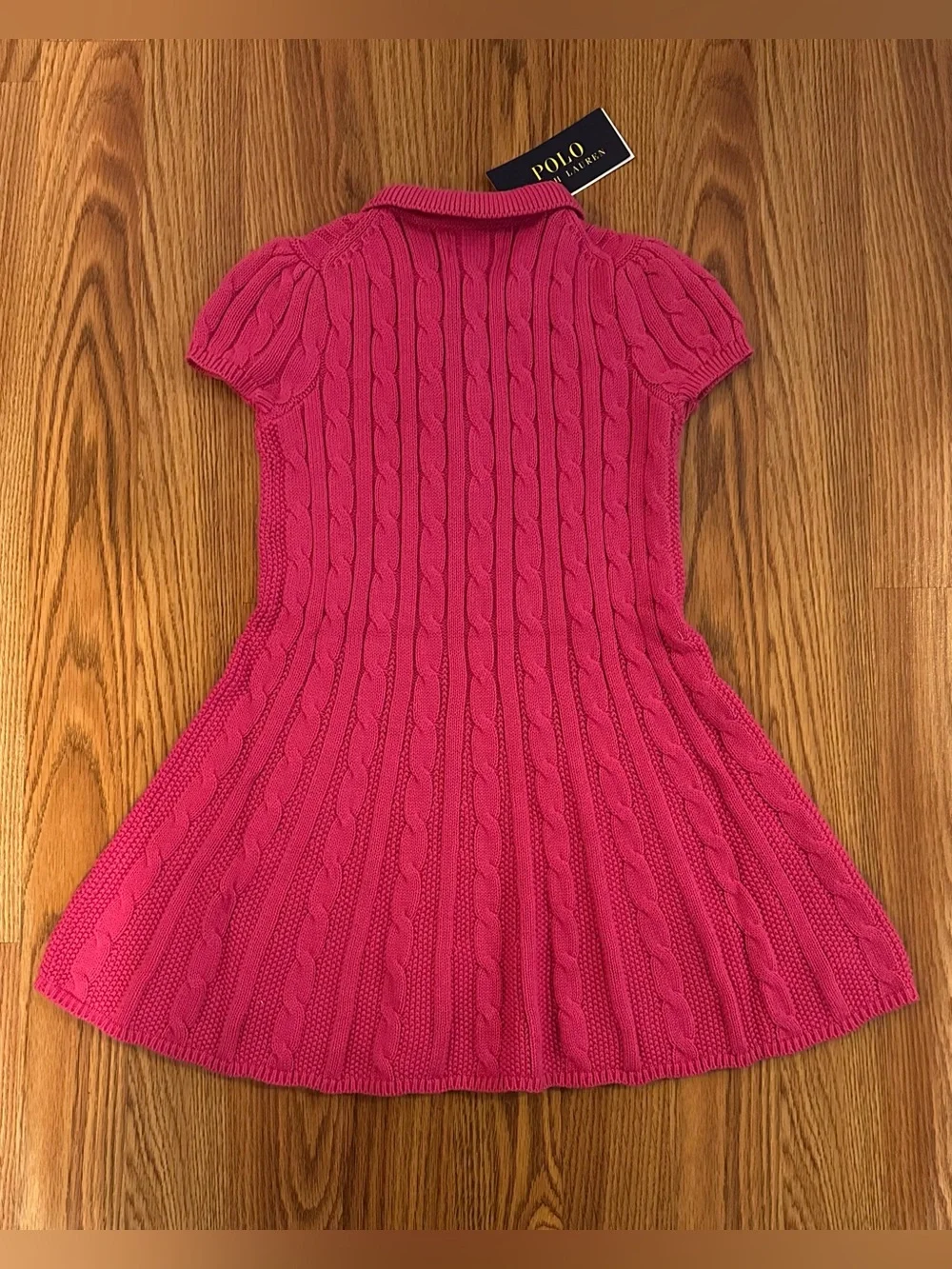 Polo Ralph Lauren Girl’s Cable-Knit Cotton Polo Sweater Dress, Size 3T